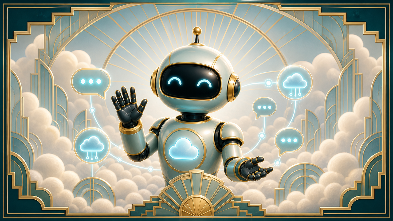 Art Deco Molten Bot coordinating chat and cloud messages